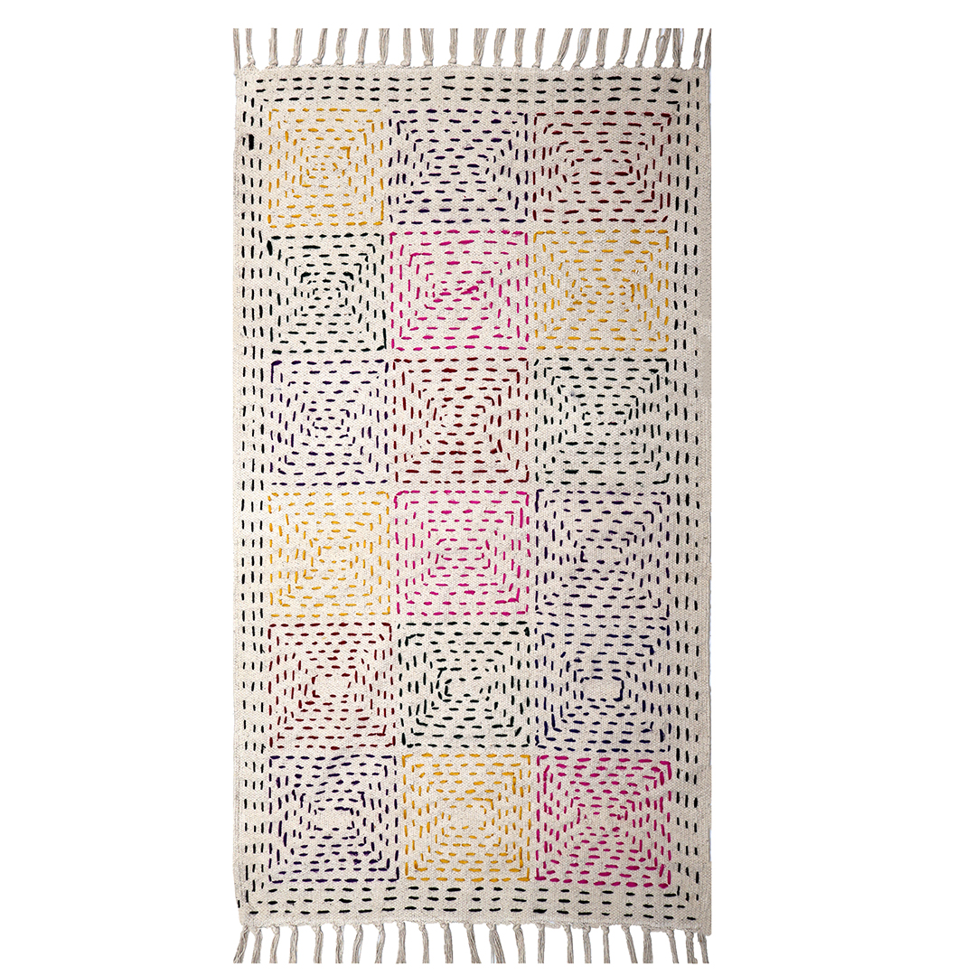 Cotton Hand Embroidery Kantha Rug