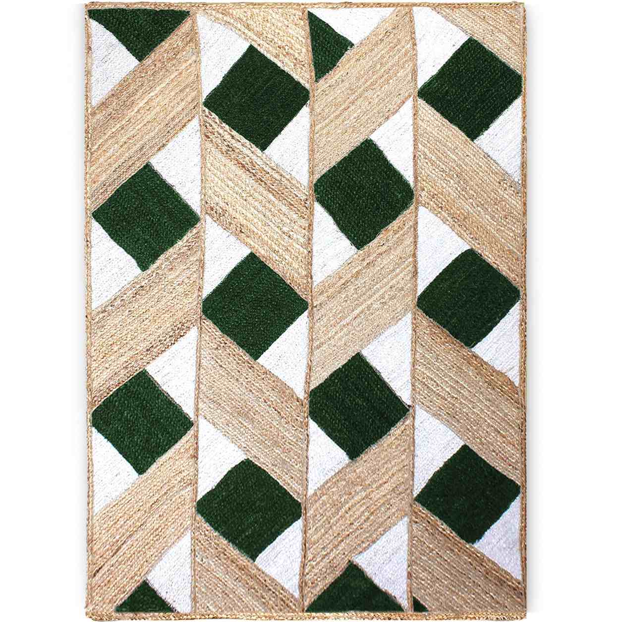 Hand Woven Disigner Cross Jute Rug
