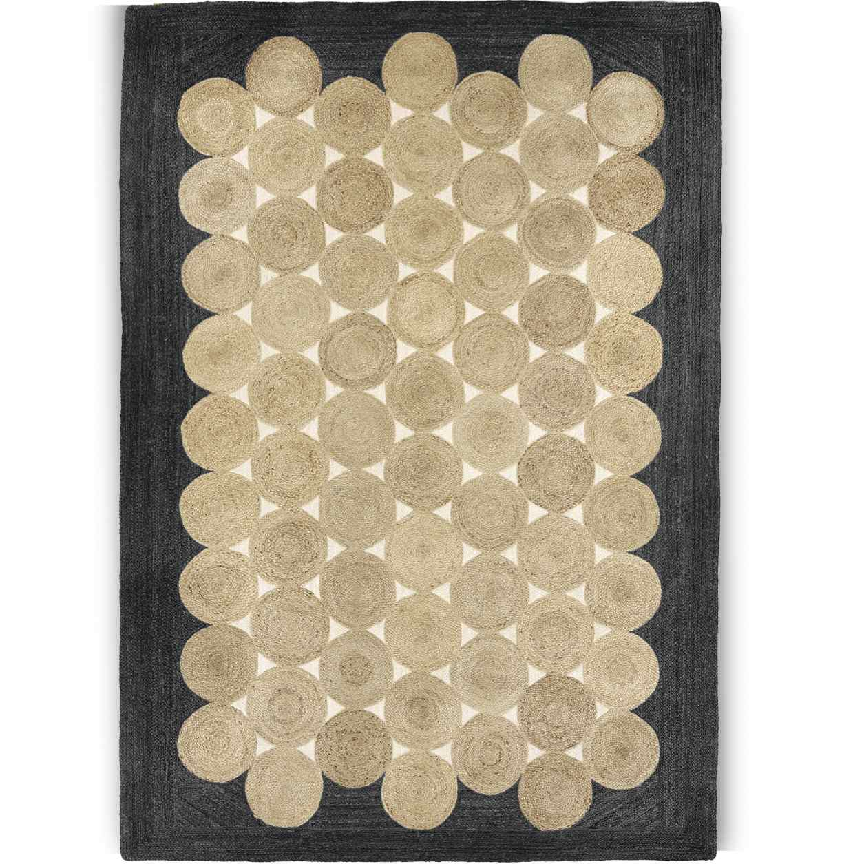 Hand Woven Natural Black Jute Rug