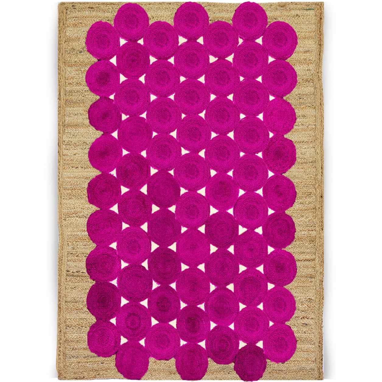Hand Woven Pink Jute Rug