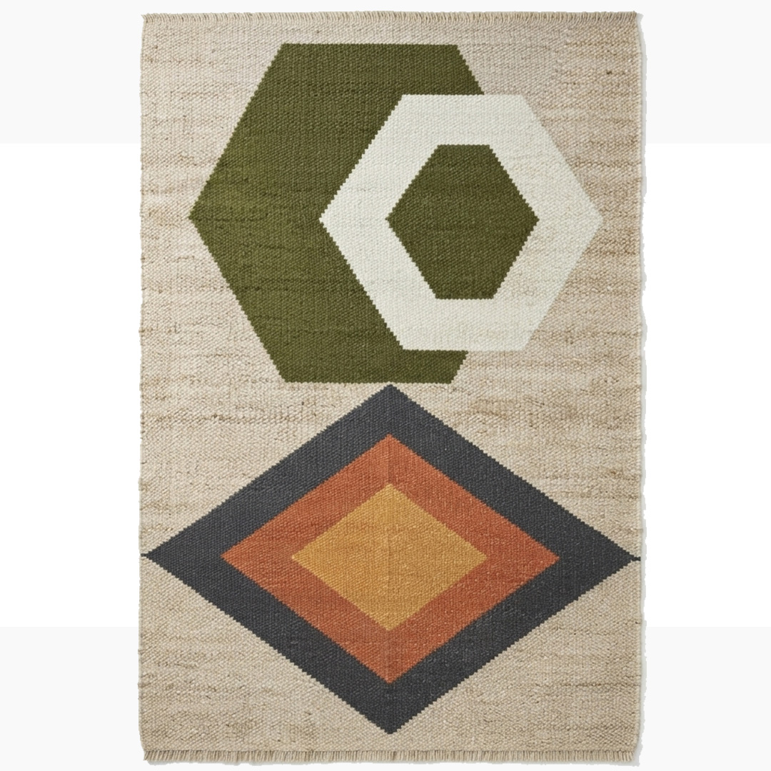 Handwoven Designer Panja Jute Rug