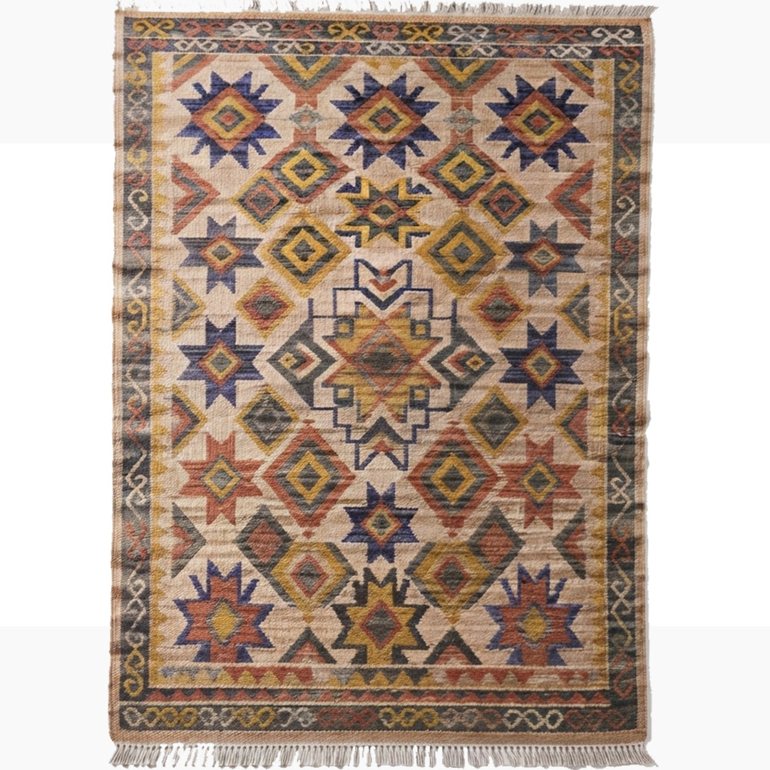 Multicolor Handwoven Panja Jute Rug