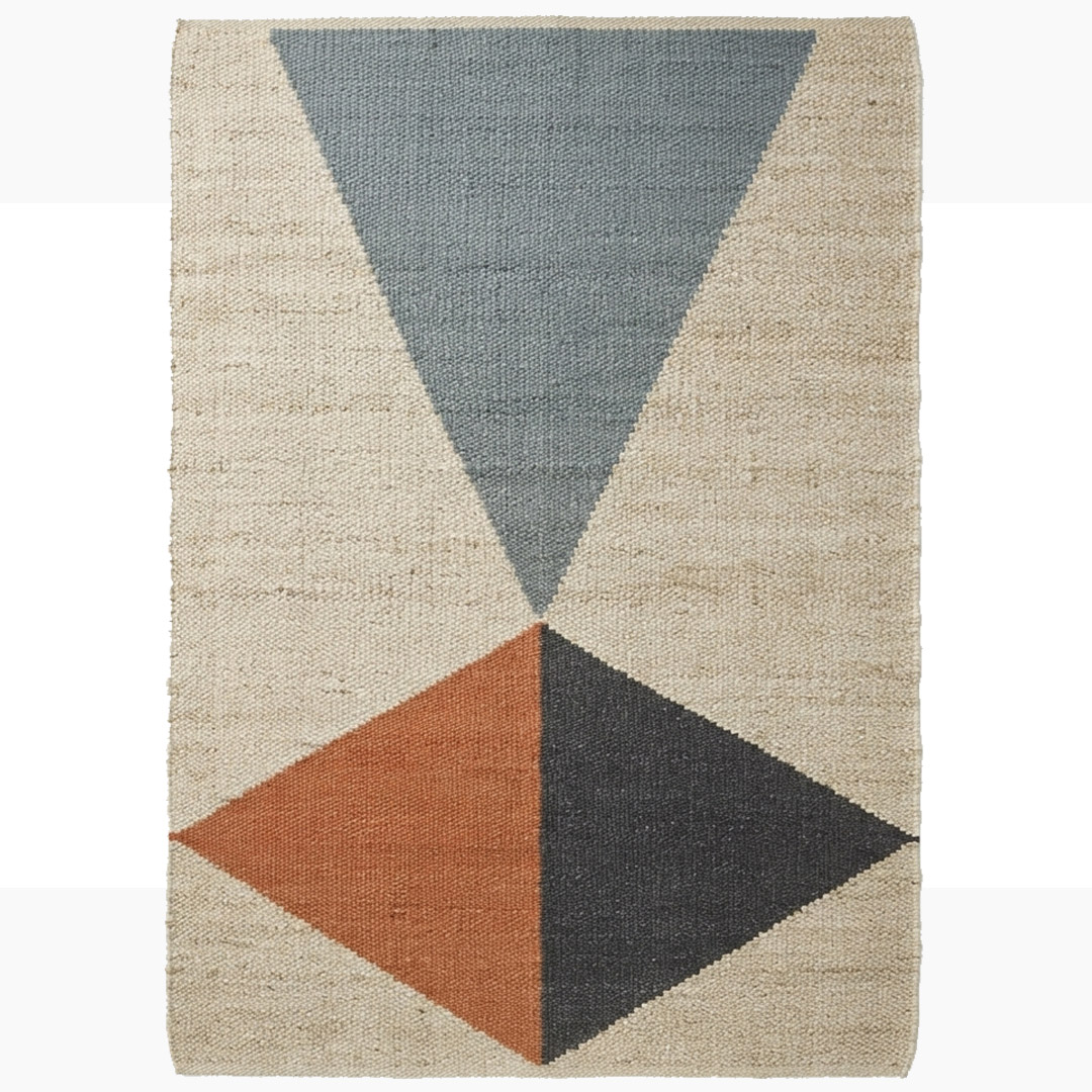 Handwoven Geometric Panja Jute Rug