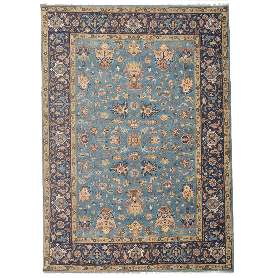 Hand Knotted Blue Traditional Designer Rug