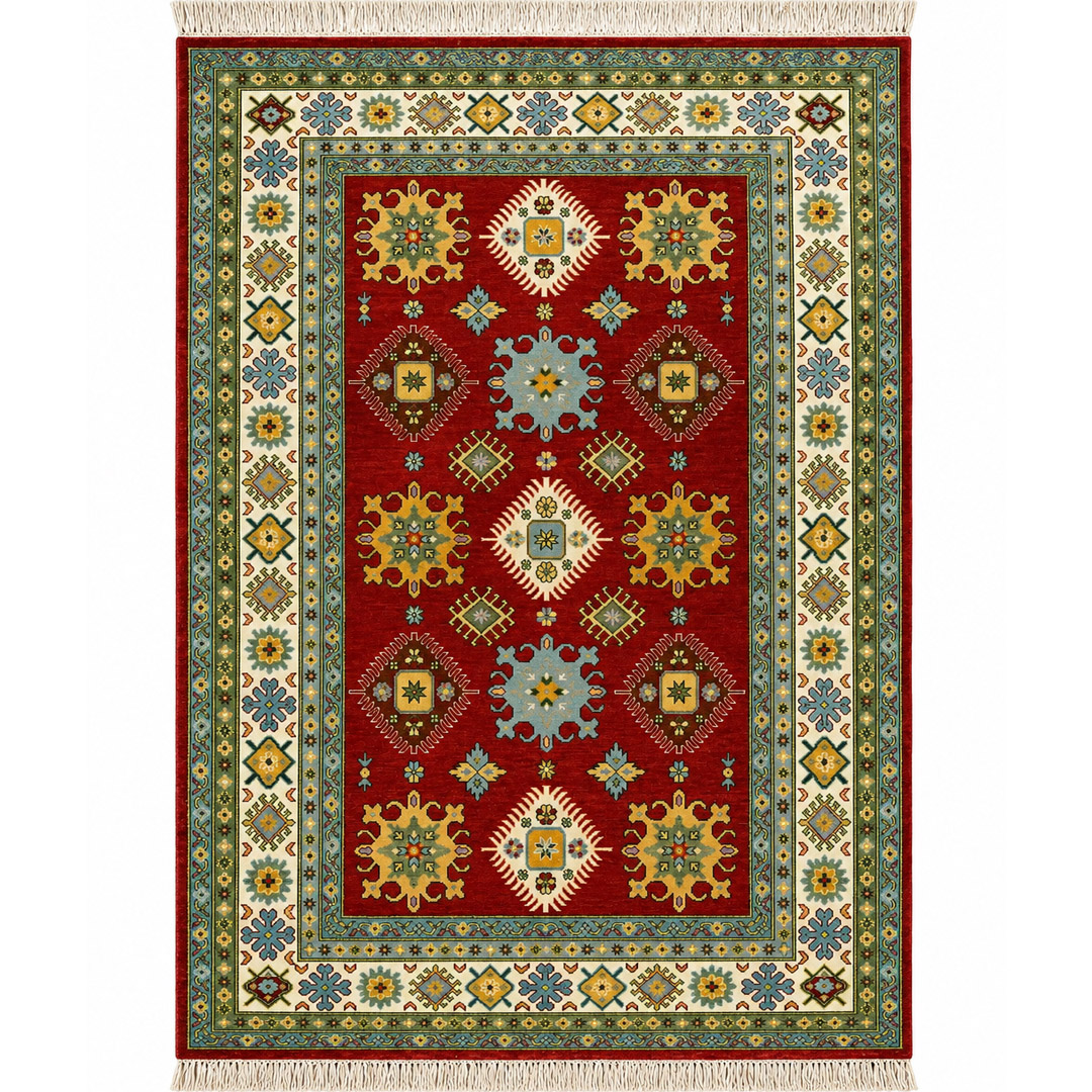 Hand Knotted Maroon Designer Carpet