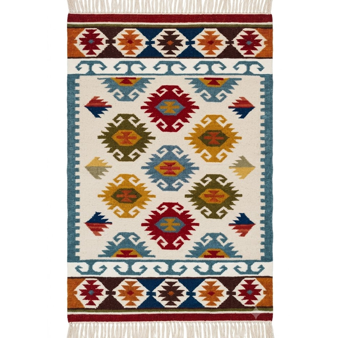 Hand Woven Wool Jute Designer Rug Hand Woven Wool Jute Designer Rug